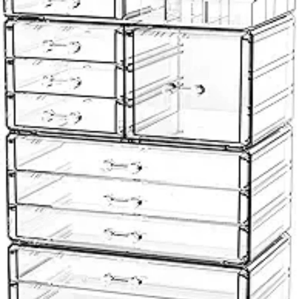 Clear Acrylic Makeup Organizer 11 Drawer Stackable Vanity Storage Box